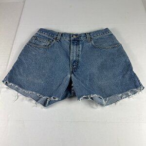 Y2K Levi's Jeans Shorts Mens 31 560 Loose Blue Faded Cut Off  Denim Jorts Tag 32